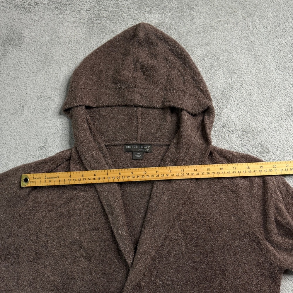 Barefoot Dreams Hooded Open-Front Cardigan - Brown - Picture 10 of 11